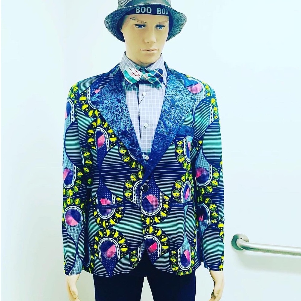 African print men’s suit jacket. Fully lined